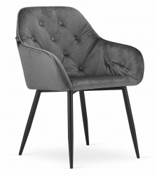 Scaun Bucatarie/Dining Ronnie Catifea Gri 