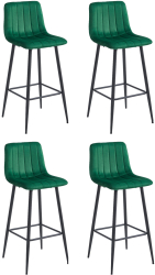 Set 4 Scaune Bar Zargo Catifea Verde 