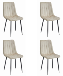 Set 4 Scaune Bucatarie/Dining Gabe Catifea Bej 