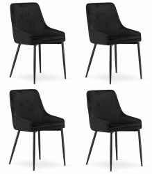 Set 4 Scaune Bucatarie/Dining Kaira Catifea Negre 