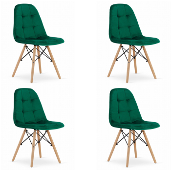Set 4 Scaune Bucatarie/Dining Maze Catifea Verzi 