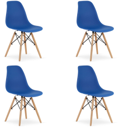 Set 4 Scaune Bucatarie/Dining Velo Albastru Inchis 