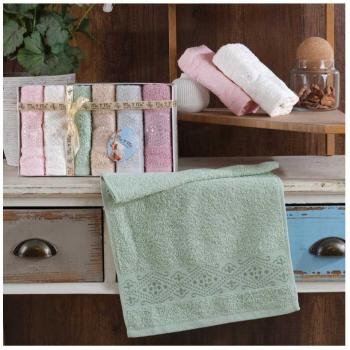 Set 6 prosoape mici de fata bucatarie sau maini cu model oriental 