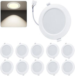 Set de 10 Spot LED incastrat extra plat 230V 9W Alb neutru 3000K Spot 1000 lumeni Spot cu LED IP44 pentru sufragerie bucatarie hol 