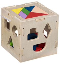 Set Joc de Indemanare pentru Bebelusi 12 Forme Geometrice Multicolor 14x14x14cm 