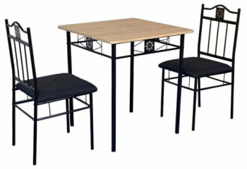 Set masa Berta cu 2 scaune Negru 70x70x76 UnicSpot 
