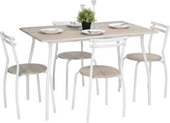 Set masa Vega cu 4 scaune natur 120x80x76 cm
