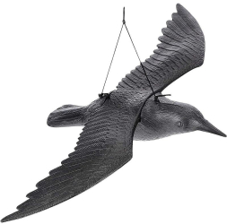 Sperietoare pasari figurina corb orificii de suspendare 41x56x11 cm 