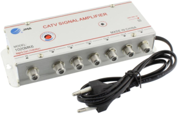 Amplificator Semnal TV KlaussTech 6 Iesiri 6 Cai 220V-50Hz Mareste Viteza de Transmisie Alb 