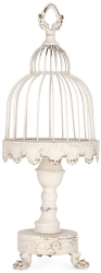 Colivie decorativa otel alb antichizat Minerva 21.5x58 cm 
