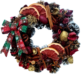 Coronita de Craciun lucrata manual din conuri de brad Christmas Spirit elemente naturale si artificiale 30 cm 