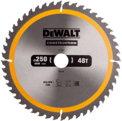 Disc pentru constructii 250x30mm 48T Dewalt 