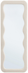 Oglinda perete rama textil alb 60x4.5x160 cm 