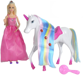 Papusa cu unicorn si accesorii 36 x 9 x 32 cm 