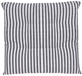 Perna cu dungi alb cu gri pentru scaun cu doua fete 38x38x4 cm patrata 