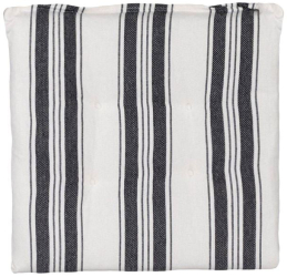 Perna ecru cu dungi negre pentru scaun cu doua fete 40x40 cm patrata 