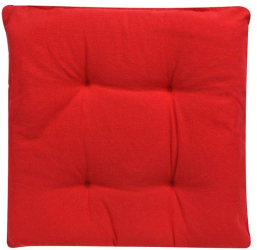 Perna rosie pentru scaun cu doua fete bumbac 40x40x4 cm patrata 