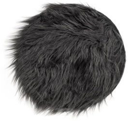 Perna scaun imitatie blana rotunda diametru 34 cm gri inchis 