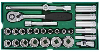 Sata - Set capete chei tubulare 1/2 + accesorii /27 piese ST09903SJ 