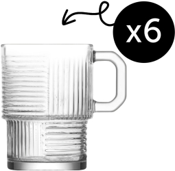 Set 6 Cesti cu Maner pentru Ceai LAV Model Helen Calitate Extra 270 ml Design Modern