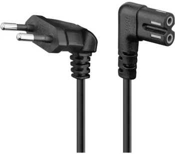 Cablu 90 grade 3m cu priza Europeana C7 2-pin pentru boxe Sonos /PlayStation 3/4/5 /Xbox One/One X negru 73020 Goobay 