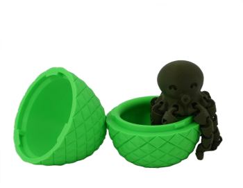 Figurina Sani Ou mediu cu octopus mini 67x 85 mm Verde Verde inchis 