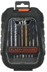Set mixt pentru gaurit si insurubat 16 piese Black+Decker A7186-XJ 