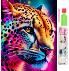 Goblen mozaic cu diamante Zola model leopard 30x40 cm 