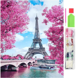 Goblen mozaic cu diamante Zola model Turnul Eiffel 30x40 cm 
