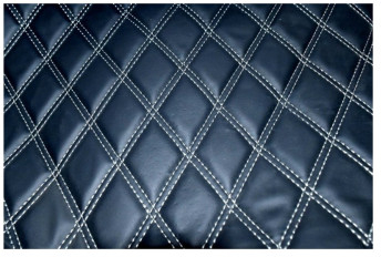 Material Imitatie Piele Tapiterie Romb pentru Covorase Auto Dimensiuni 1x1.5m Culoare Negru si Cusatura Bej 