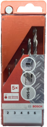 Set burghie metal HSS Bosch Hobby Ø 2-6 mm 5 piese cu hexagon 