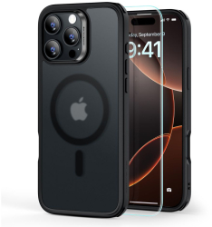Husa pentru iPhone 16 Pro + Folie - ESR Classic Hybrid HaloLock - Frosted Black 