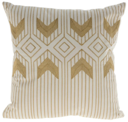 Perna decorativa alb-auriu 45 cm &ndash rafinament si stil