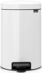 Brabantia NewIcon 649019 Cos de gunoi cu pedala 12 l Soft Close baza anti-alunecare alb 
