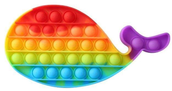 Jucarie antistres din silicon Pop it Now and Flip It Balena Multicolor 