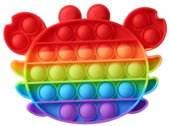 Jucarie antistres din silicon Pop it Now and Flip It Crab Multicolor 