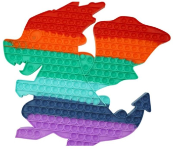 Jucarie antistres din silicon Pop it Now and Flip It Dragon Multicolor 