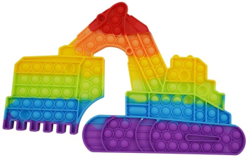 Jucarie antistres din silicon Pop it Now and Flip It Excavator Multicolor Model 1 