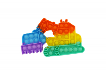 Jucarie antistres din silicon Pop it Now and Flip It Excavator Multicolor Model 4 