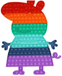 Jucarie antistres din silicon Pop it Now and Flip It Porc Multicolor 