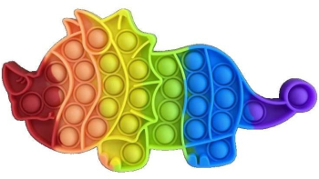Jucarie antistres din silicon Pop it Now and Flip It Rinocer Multicolor