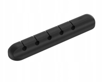 Organizator cabluri cu 5 fante autoadeziv 9.5 cm negru 