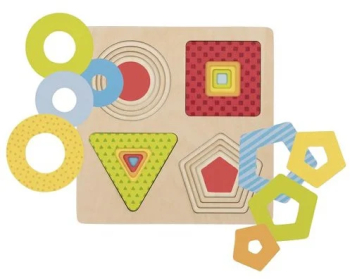 Puzzle Copii 2 ani+ Forme Geometrice De Lemn Goki Carboysafety 