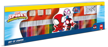 SET CREATIE MEGA - 4 STAMPILE CU PERSONAJUL SPIDEY & FRIENDS - 96 PCS - 86 CM - 18135 
