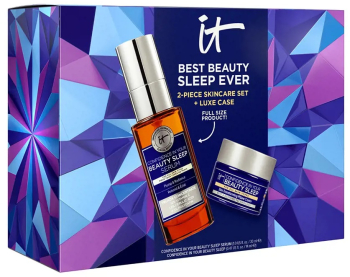 Set Crema faciala de noapte 7 ml + Ser facial de noapte 30 ml + Geanta cosmetica It Cosmetics Confidence in Your Beauty Sleep 