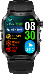Ceas inteligent unisex Smartwatch TWINKLER® TKY-FT26 ecran 1.96& IPS TFT rezolutie 240x282 rezistent la apa IP68 Bluetooth 