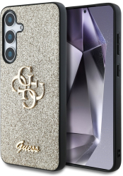 Husa pentru Samsung Galaxy S25 - Guess Glitter Script Big 4G Logo GUHCS25SHG4SGD - Gold 