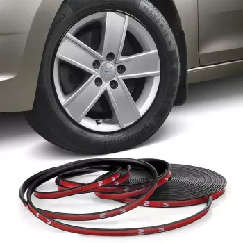 Inele de protectie si decor jante adezive din plastic flexibil - NEGRU 