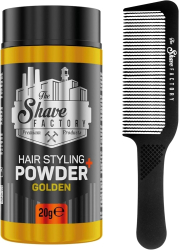 Pudra de volum parfumata pentru styling 20 g The Shave Factory Golden + Pieptan profesional antistatic din plastic 045 