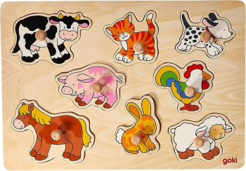 Puzzle Incastru Copii 1 An+ Cu Animale Goki Carboysafety 